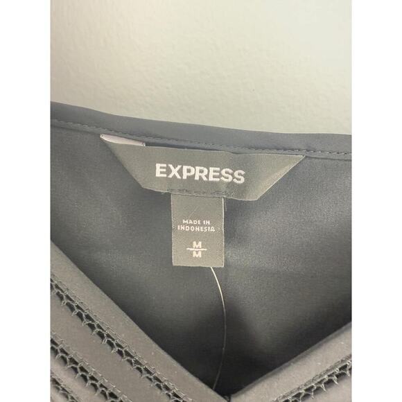 NWT Express Spaghetti Strap V-Neck Cutout Tank Top Midnight Black Womens Medium - Picture 7 of 8